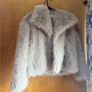 Women's Faux Fur Jacket - Taupe